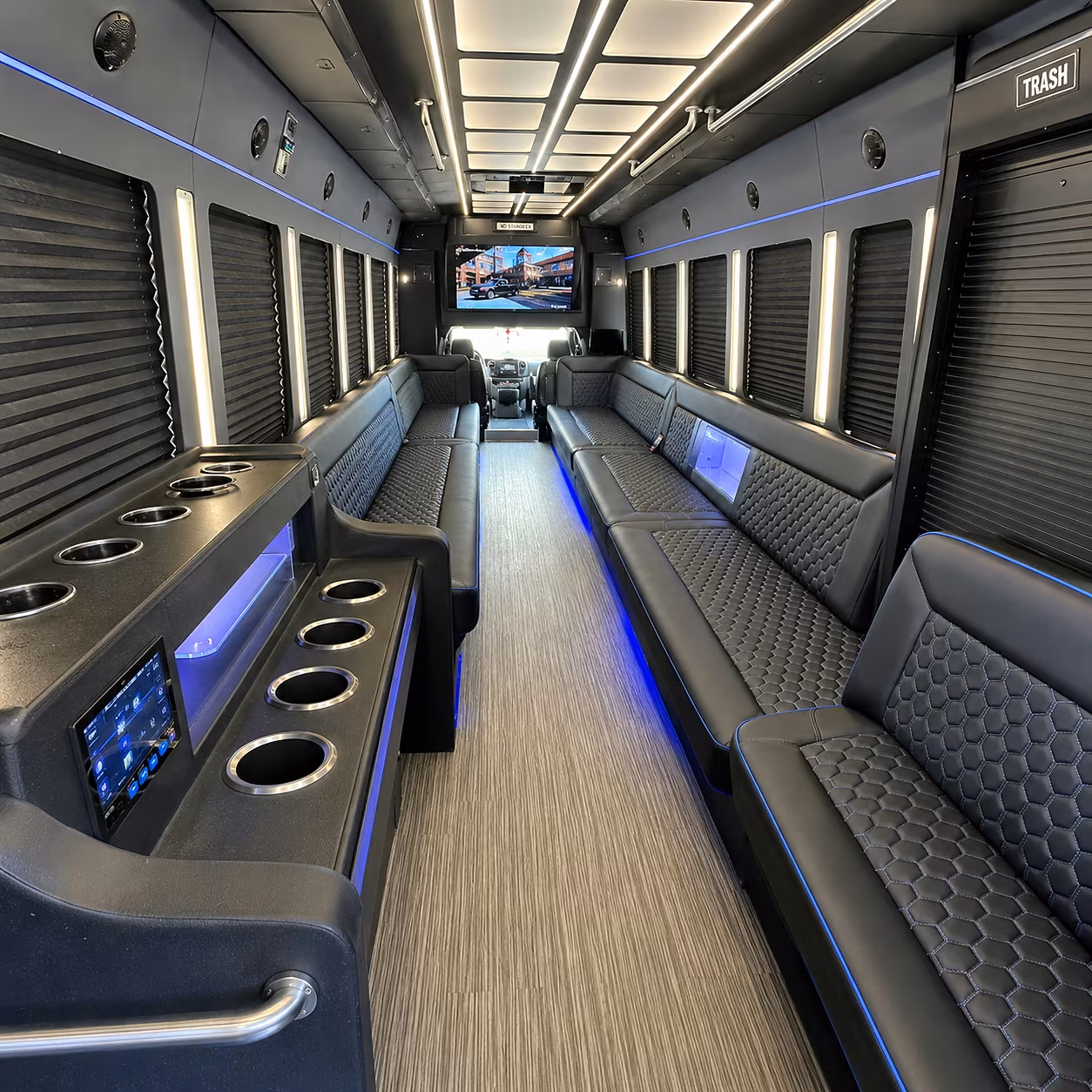 kent party bus rental interior